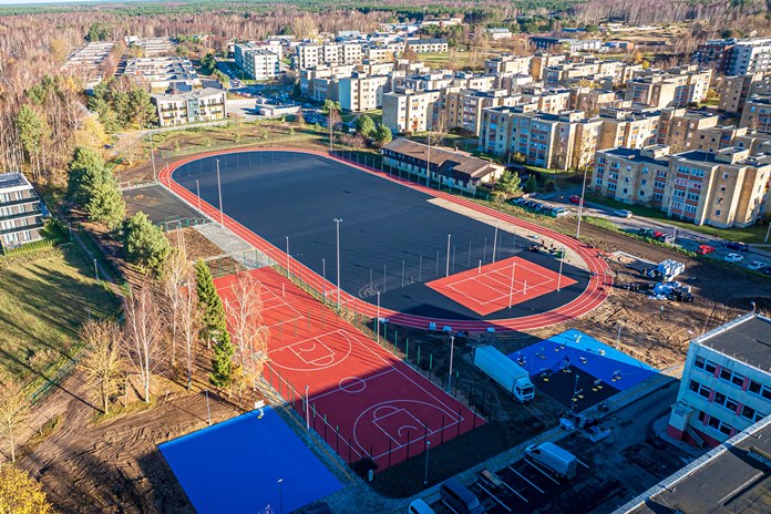 Baltijos mokyklos stadiono rekonstrukcija Palangoje.