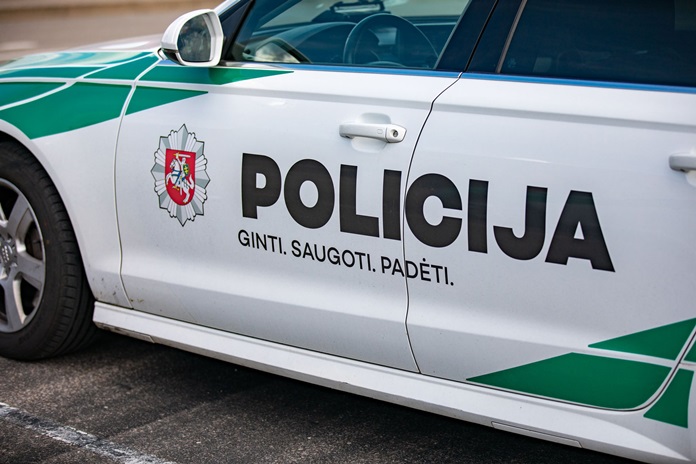 Policijos automobilis Palangoje